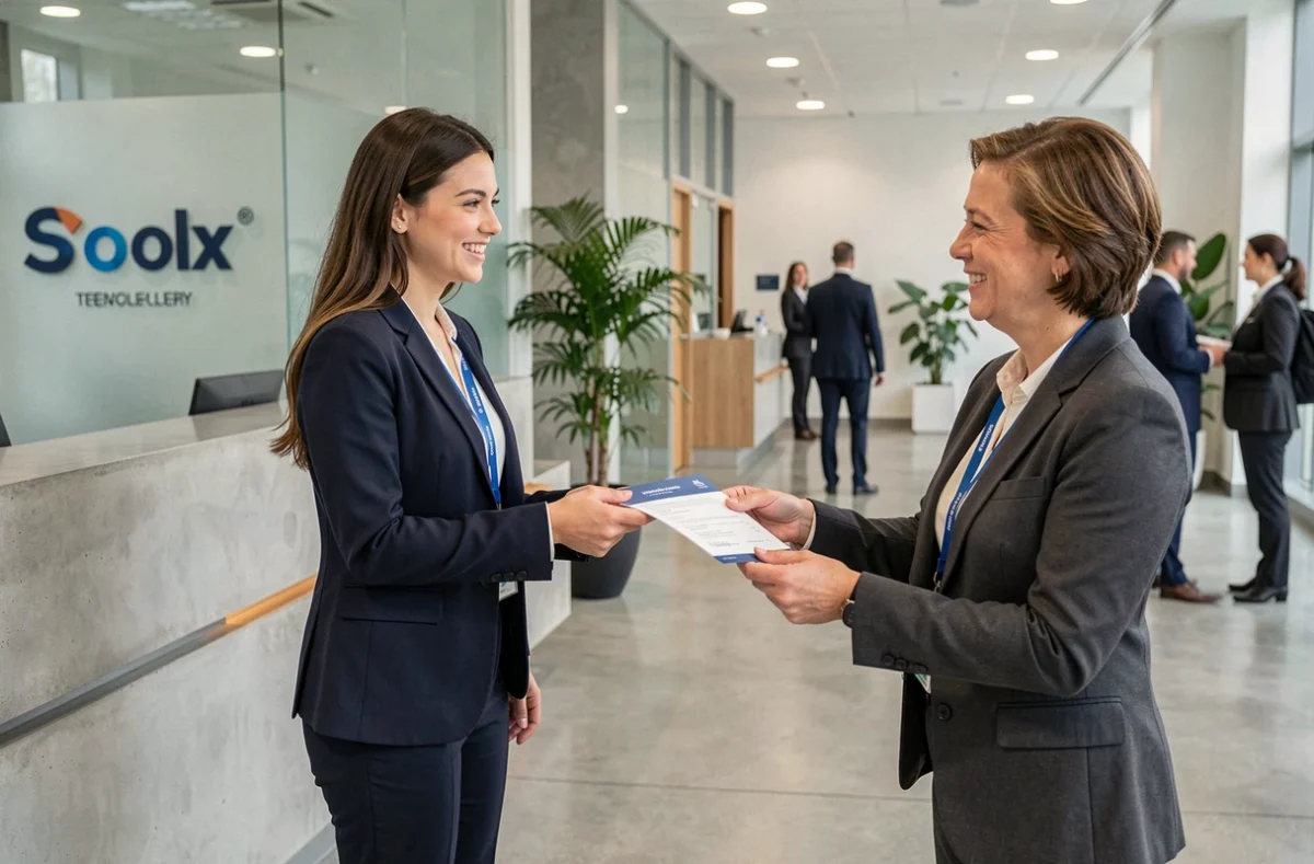 Nouvelle employée accueillie par les ressources humaines Altran lors de son premier jour de travail