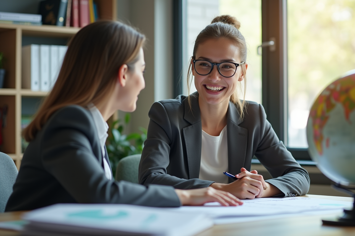 Jeune femme confiante en affaires lors d