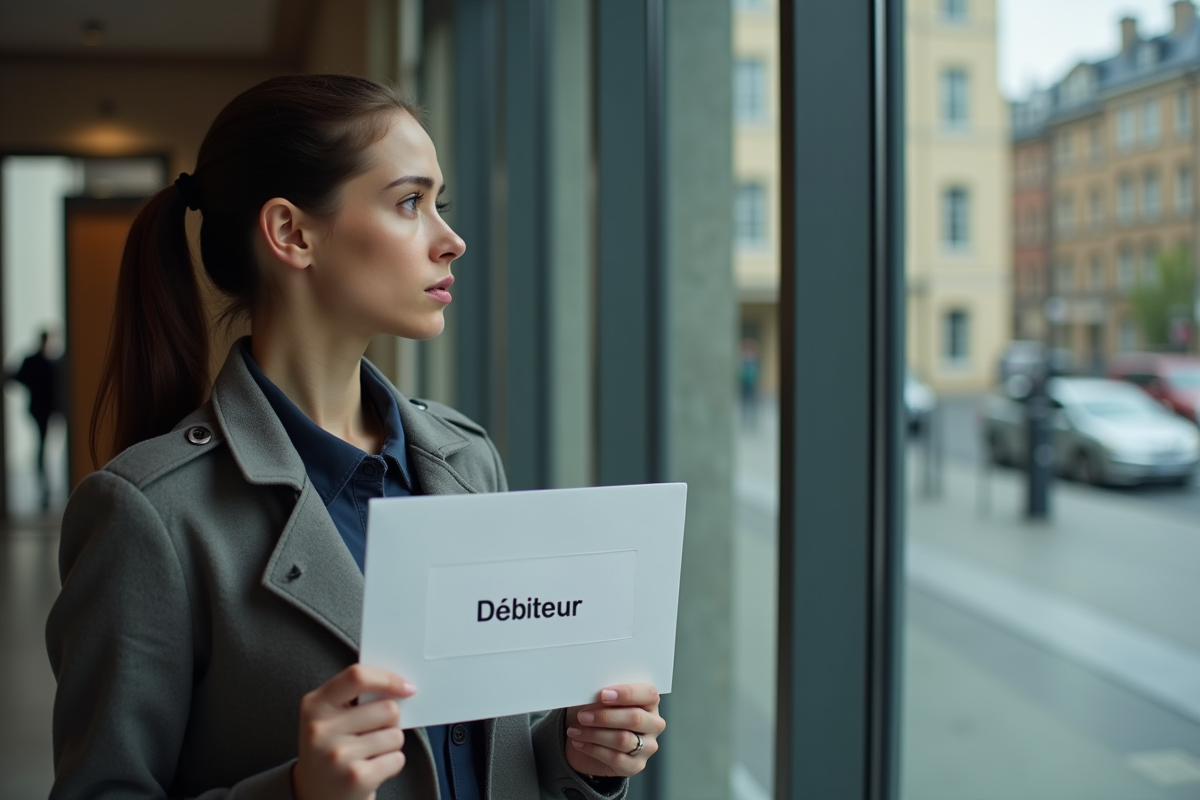Jeune femme regarde un courrier