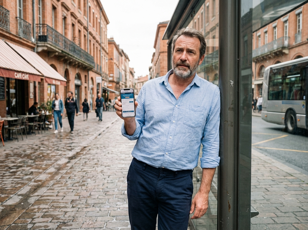 Homme en tenue décontractée lisant des annonces d